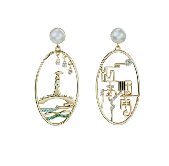 Amidst the Whispers of Jiangnan's Morning Mist: Vintage Earrings of Luminous Rainy Elegance