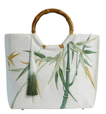 The Moonlit Bamboo Grove: Vintage Embroidered Dream Bag