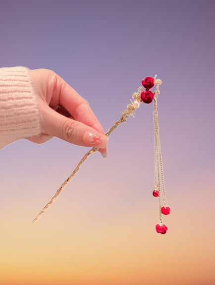 The Rose's Serenade: An Ancient Hairpin's Ethereal Dance