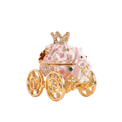 Enchanted Blossom Carriage: A Romantic Jewelry Box for Wedding Couples