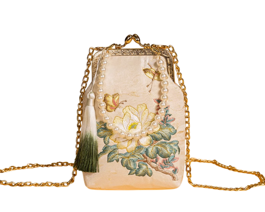 Elegant Blossoms: Exquisite Chinese Classic Embroidered Floral Phone Bag