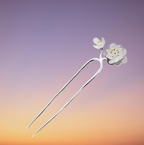 Brocade Zither, Peach Blossoms: Ancient Charm hairpin/ hair stick