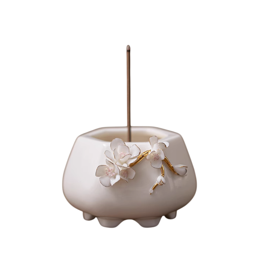 Celestial Blossom Incense Embrace: A Chinese-Inspired Floral Serenity Holder