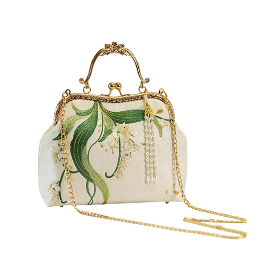 The Blossoming Dream: Exquisite Chinese-Style Bag with Intricate Embroideries of Flourishing Floral Patterns