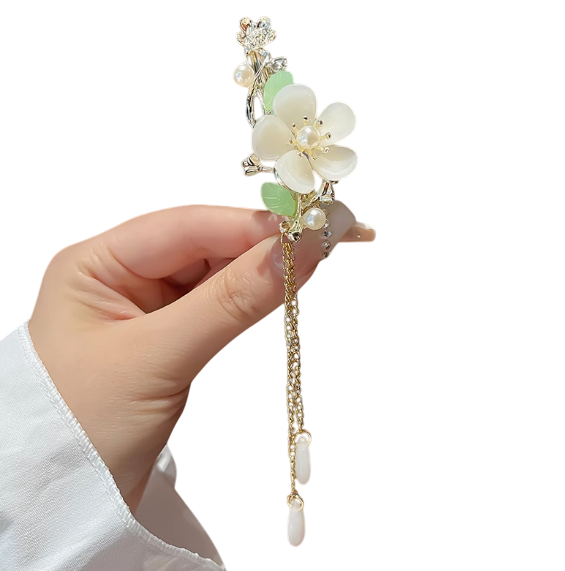 Ethereal Bouquet of Vintage: Whispers Magnolia Floral Hair Clip