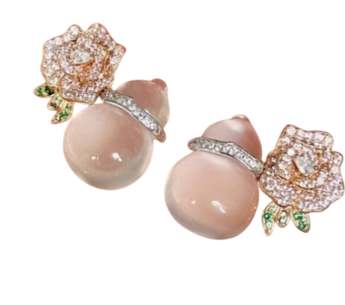 Heirloom Whisper: Gourd Blossom Earrings Studs of Timeless Romance