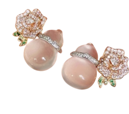 Heirloom Whisper: Gourd Blossom Earrings Studs of Timeless Romance