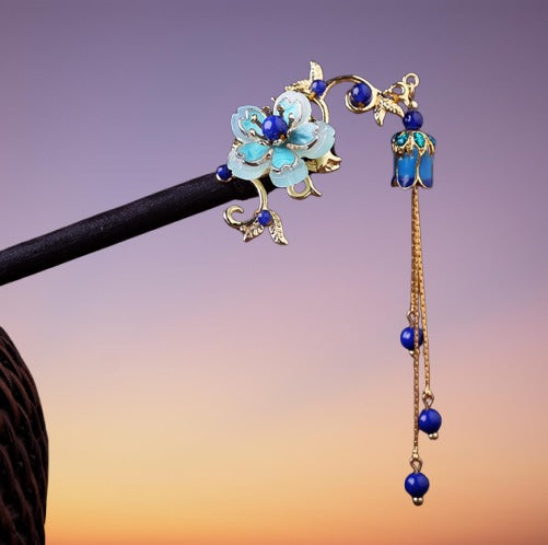 Whispers of Azure Bloom: Forgotten Garden's Azure Dream Hairpin/ Hair Stick