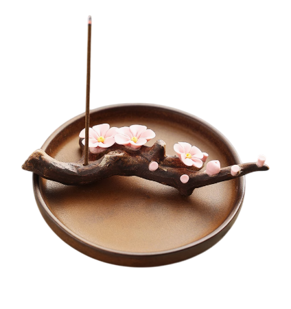 Chinese ancient zen-style plum blossom incense holder