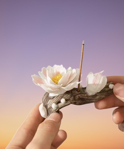 Peony Handmade Ceramic Zen-style Incense holder