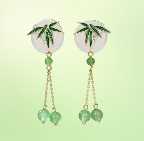 Ancient Echoes of Peace: Bamboo Whispers of Serenity Earrings