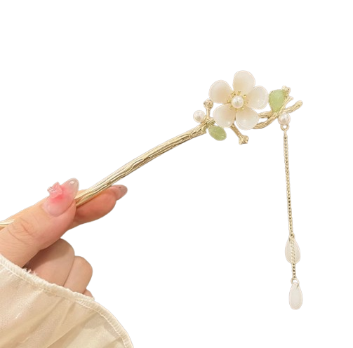 The Empress's Blossom Dream: Whispers of Moonlight Magnolia Tassel Hairpin/ Hair stick