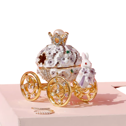 Enchanted Blossom Carriage: A Romantic Jewelry Box for Wedding Couples