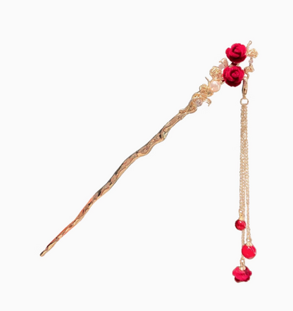 The Rose's Serenade: An Ancient Hairpin's Ethereal Dance