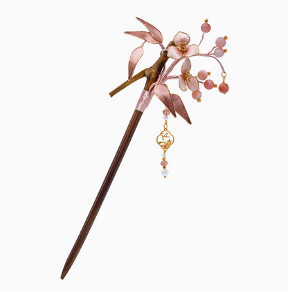 Rosy Petal Dreams: A Hand-Crafted Velvet Blossom Hairpin/ Hair stick