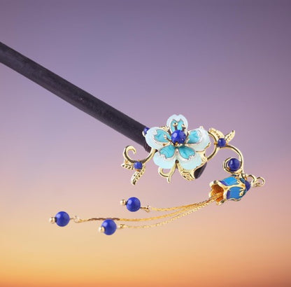 Whispers of Azure Bloom: Forgotten Garden's Azure Dream Hairpin/ Hair Stick