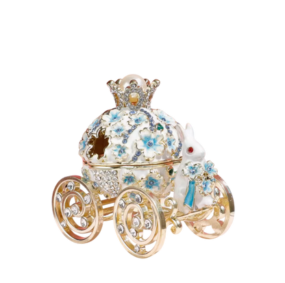 Enchanted Blossom Carriage: A Romantic Jewelry Box for Wedding Couples