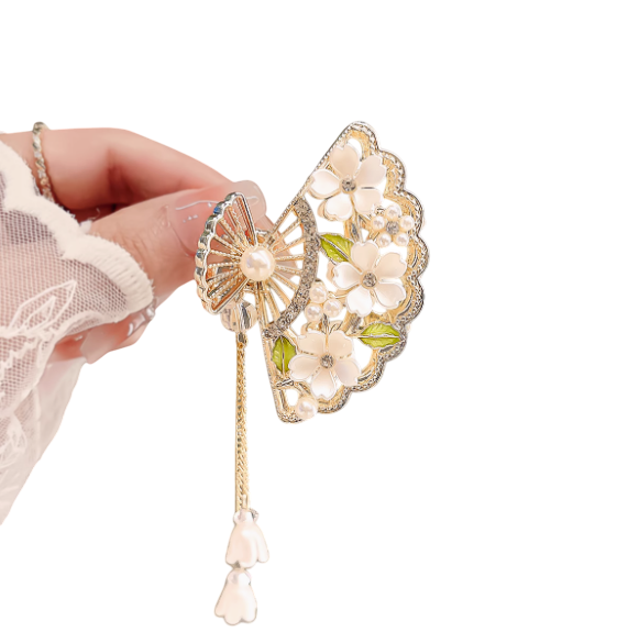 Secret Garden Fan: Lily of the Valley's Promise Hair Clamp