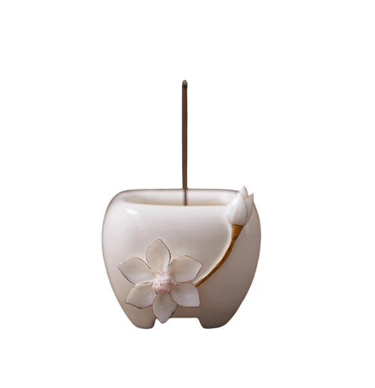 Celestial Blossom Incense Embrace: A Chinese-Inspired Floral Serenity Holder