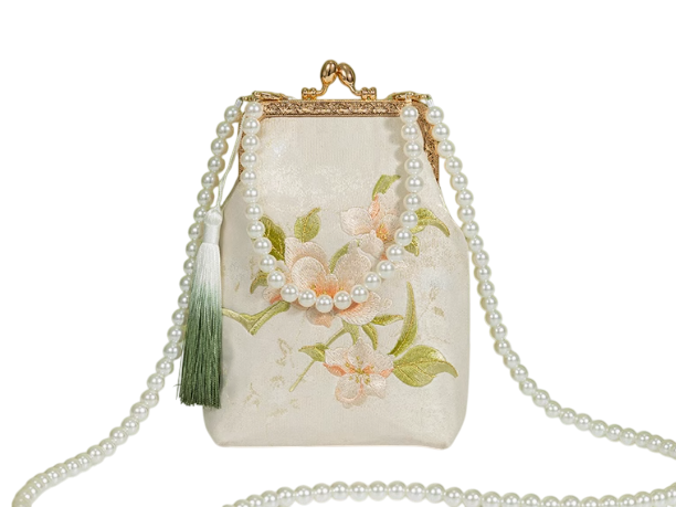 Elegant Blossoms: Exquisite Chinese Classic Embroidered Floral Phone Bag