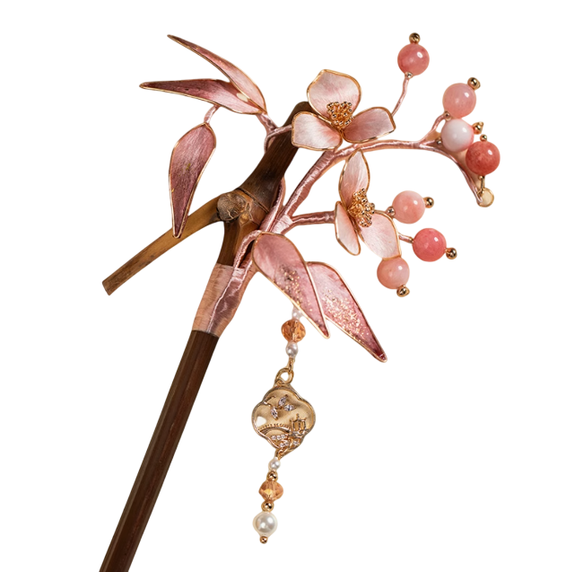 Rosy Petal Dreams: A Hand-Crafted Velvet Blossom Hairpin/ Hair stick