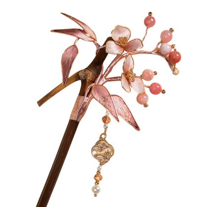 Rosy Petal Dreams: A Hand-Crafted Velvet Blossom Hairpin/ Hair stick