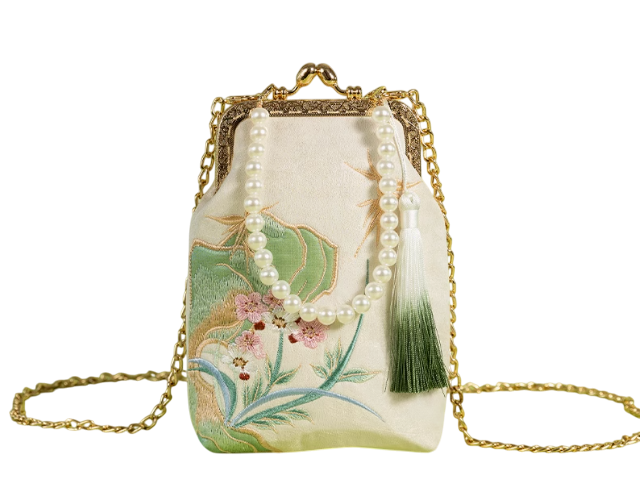 Elegant Blossoms: Exquisite Chinese Classic Embroidered Floral Phone Bag