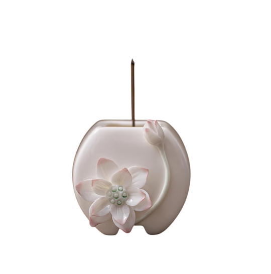 Celestial Blossom Incense Embrace: A Chinese-Inspired Floral Serenity Holder