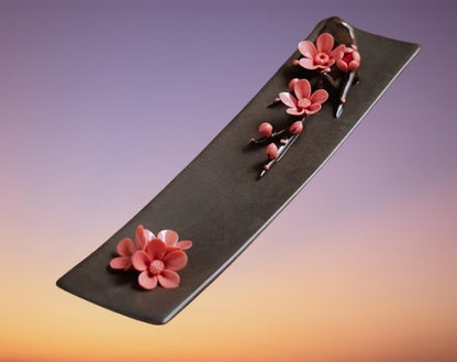 Chinese Ancient Style Ceramic Flower Sandalwood Incense Holder