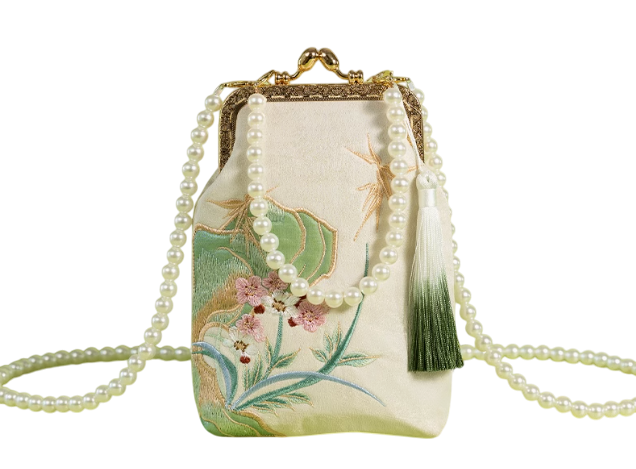 Elegant Blossoms: Exquisite Chinese Classic Embroidered Floral Phone Bag