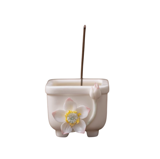 Celestial Blossom Incense Embrace: A Chinese-Inspired Floral Serenity Holder